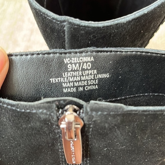 Vince Camuto Zelcinna Water-Repellent Mid-Shaft Black Suede Block Heel Boot sz 9 - Picture 9 of 11